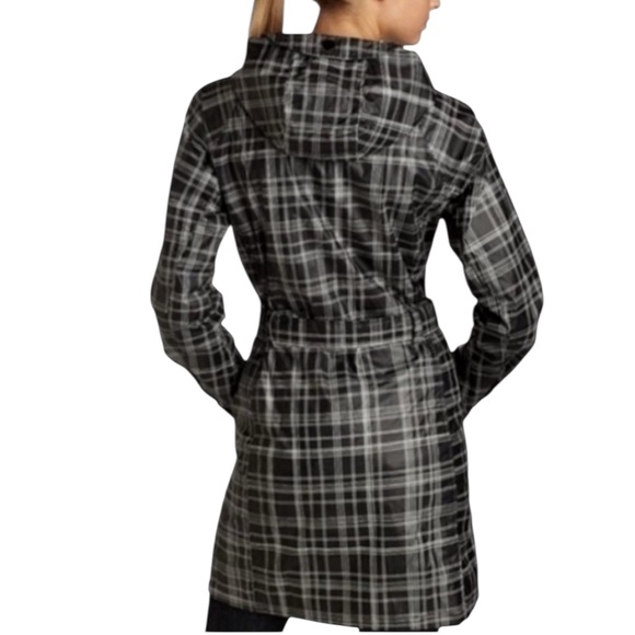 Columbia Windowpane Plaid Trench Hooded Rain Jacket- S - Picture 3 of 17
